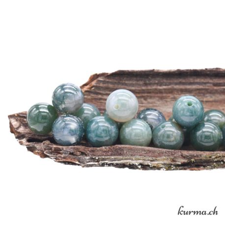 Perle Agate Mousse – 10-10.5mm – N°8108-11 disponible dans la boutique en ligne Kûrma. Votre magasin de pierre et minéraux en suisse
