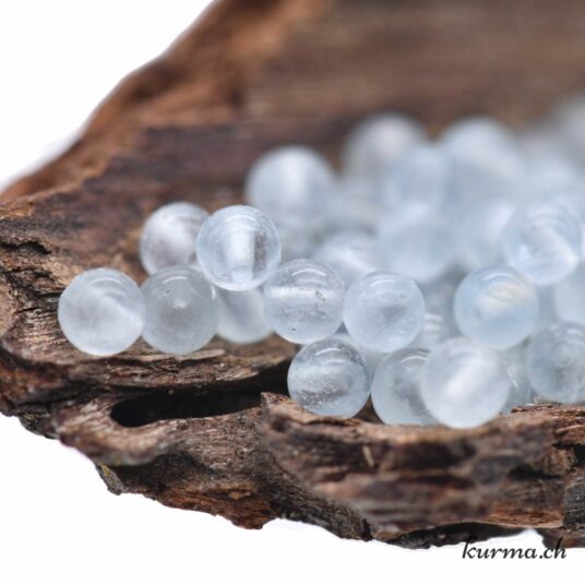 Perles Ronde Aigue-Marine 8 Mm - Longueur 38 Cm - La Perlerie 22