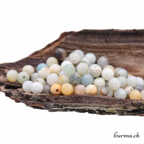 Perle Amazonite 4.5mm -1 disponible dans la boutique en ligne Kûrma. Votre magasin de pierre et minéraux en suisse