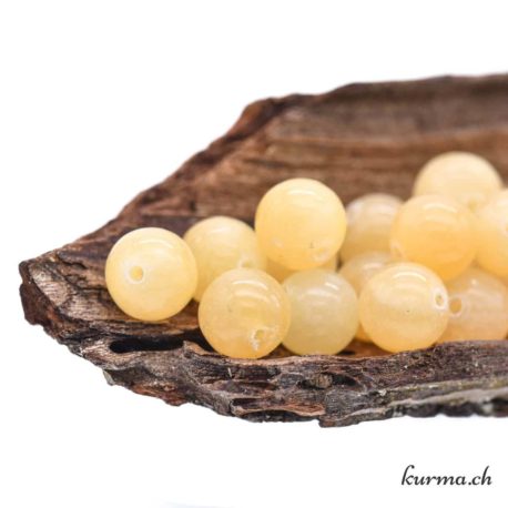 Perle Calcite Jaune 8-8.5mm -3 disponible dans la boutique en ligne Kûrma. Votre magasin de pierre et minéraux en suisse