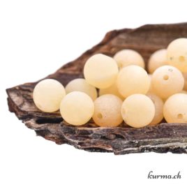 Calcite jaune mate – Perles 8mm – N°9241