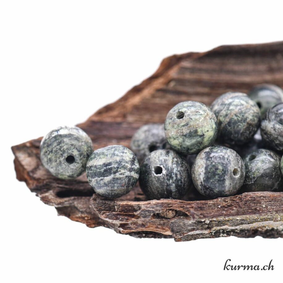 Collier Ras Du Cou Ancien En Perles De Serpentine Et Chrysotile (sodalite) - Pierre Verte - Occasion