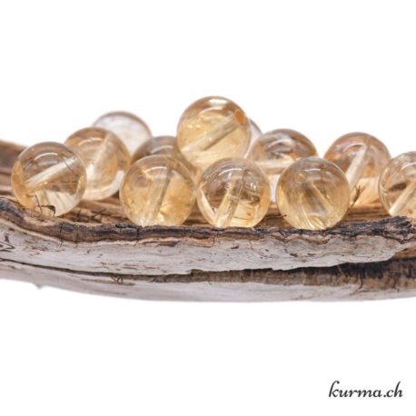 Perle Citrine 8-8.5mm 3 disponible dans la boutique en ligne Kûrma. Votre magasin de pierre et minéraux en suisse
