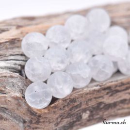 Perles Cristal de roche iris mat 8mm