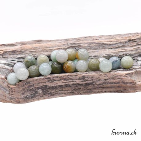 Perle Jade de Birmanie 8-8.5mm 1 disponible dans la boutique en ligne Kûrma. Votre magasin de pierre et minéraux en suisse