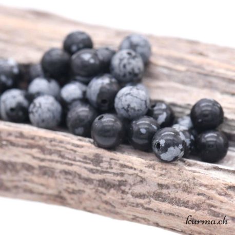 Perle Obsidienne Flocon de Neige 6.5-7mm 1 disponible dans la boutique en ligne Kûrma. Votre magasin de pierre et minéraux en suisse
