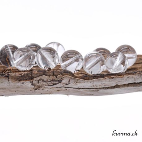Perle Quartz Cristal de Roche 10-10.5mm 1 disponible dans la boutique en ligne Kûrma. Votre magasin de pierre et minéraux en suisse