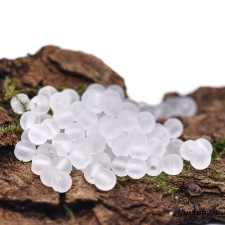 Perles Cristal de roche mat 4mm