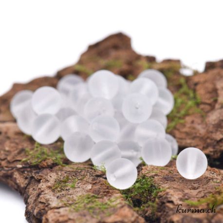 Perles Cristal de roche mat 6mm
