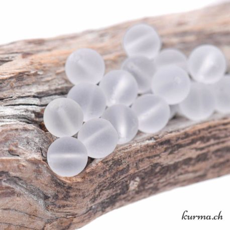 Perles Cristal de roche mat 8mm