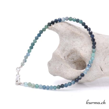 Bracelet Tourmaline Bleue - Facette avec fermoir 3.5mm-3 disponible dans la boutique en ligne Kûrma. Votre magasin de pierre et minéraux en suisse