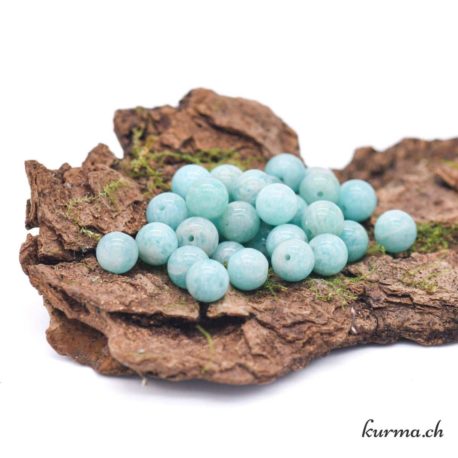 Perle Amazonite du Pérou 6-6.5mm  1 disponible dans la boutique en ligne Kûrma. Votre magasin de pierre et minéraux en suisse