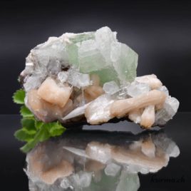 Apophyllite verte et Stilbite – Minéraux – 395gr – N°6117.1