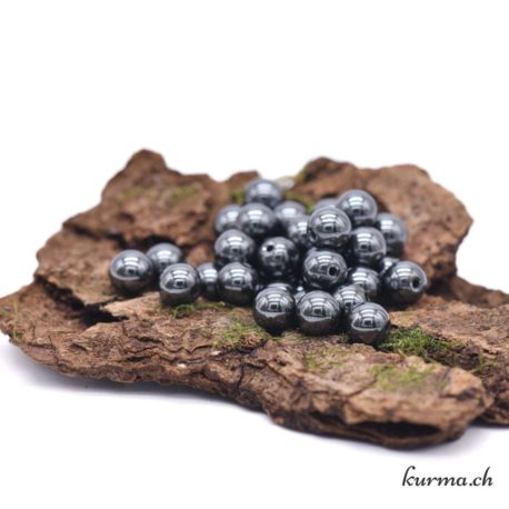 Perle Hématite 6mm -1 disponible dans la boutique en ligne Kûrma. Votre magasin de pierre et minéraux en suisse