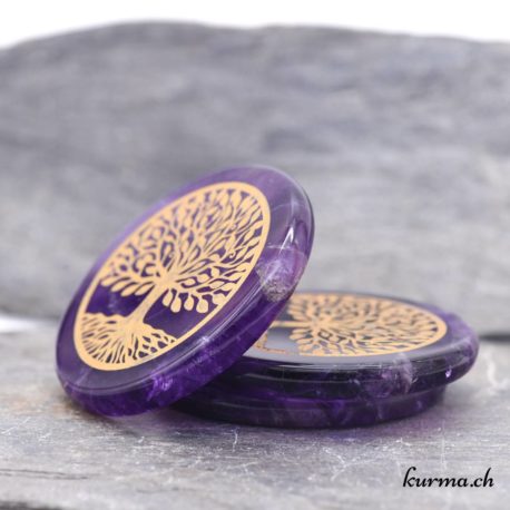 Acheter Disque Arbre de Vie - Améthyste Doré 5cm - 2 dans la boutique en ligne Kûrma. Spécialisé dans des pierres de qualité directement importer depuis les artisans lapidaires.