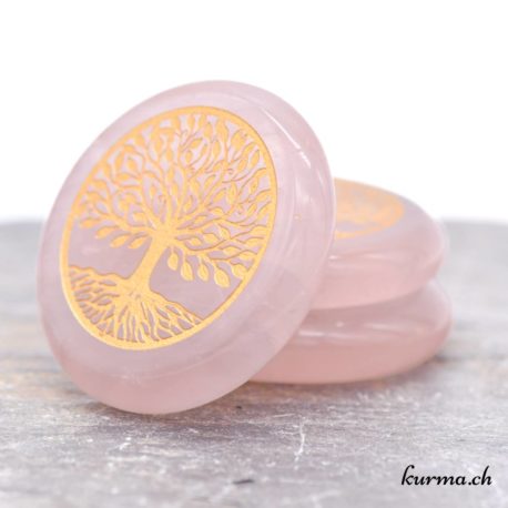 Acheter Disque Arbre de Vie - Quartz Rose Doré 3cm - 2 dans la boutique en ligne Kûrma. Spécialisé dans des pierres de qualité directement importer depuis les artisans lapidaires.