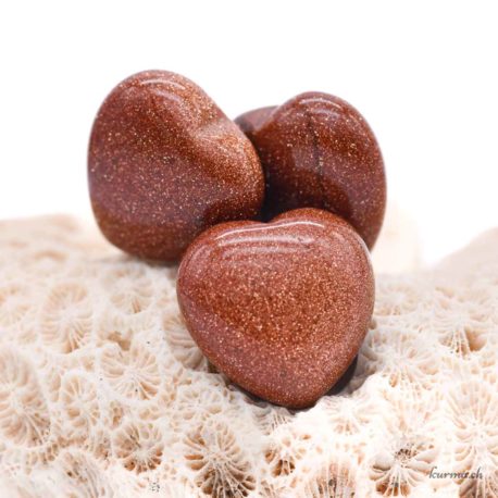 Coeur en pierre Rivière d'Or Rouge 2cm- N°15634-2 disponible en ligne et dans la boutique Kûrma