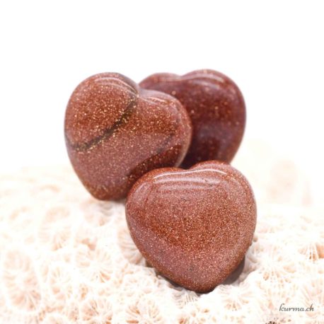 Coeur en pierre Rivière d'Or Rouge 2cm- N°15634-3 disponible en ligne et dans la boutique Kûrma