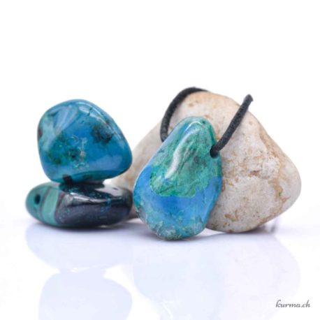 Chrysocolle - Pendentif en pierre percée