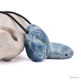 Pendentif en Jade bleue pierre percée