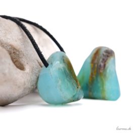 Pendentif en Opale des Andes bleu pierre percée
