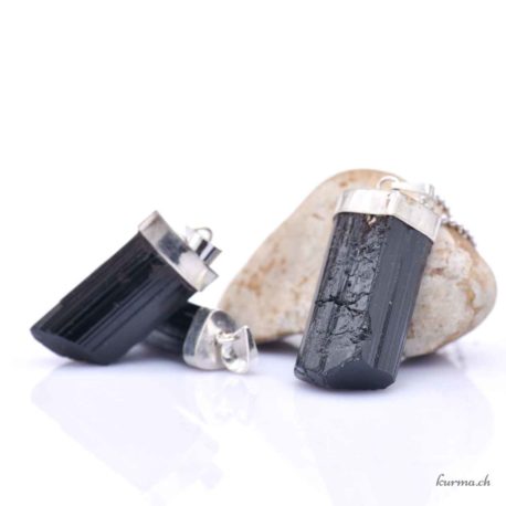 Tourmaline noire cristal - Pendentif en argent 925