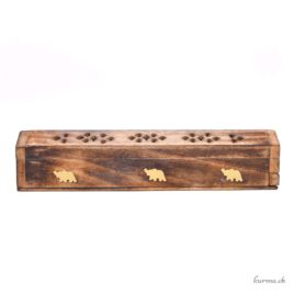 Porte-encens – Bois – Coffret éléphant claire 30cm – N°15599