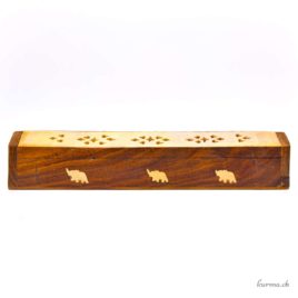 Porte-encens – Bois – Coffret éléphant marron & clair 30cm – N°15605