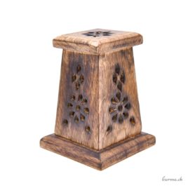 Porte-encens – Bois – Cones mini tour 10cm – N°15606