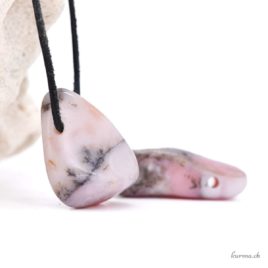 Pendentif en Opale des Andes rose pierre percée