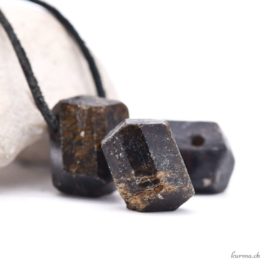 Pendentif en Tourmaline brune 'Dravite' pierre percée