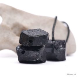 Pendentif en Tourmaline noire cristal - Taille M pierre percée