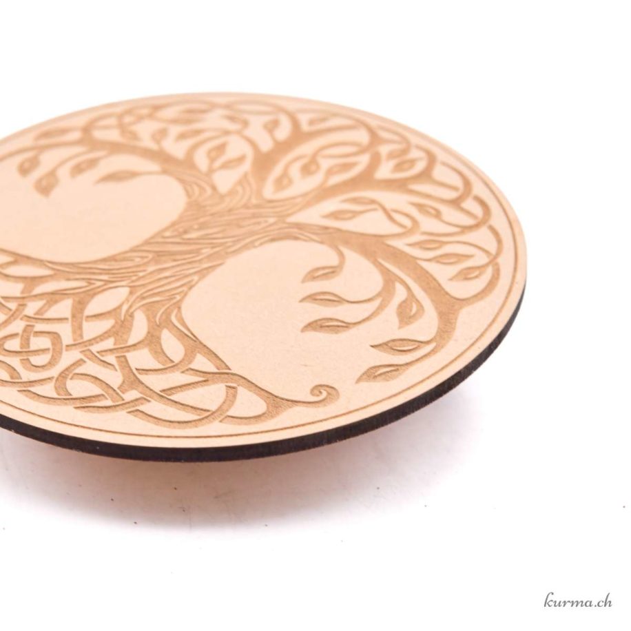 Plug Bois Arbre De Vie - Gravure Main - Diamètre 10mm - Brun Naturel - Prix à L'Unité