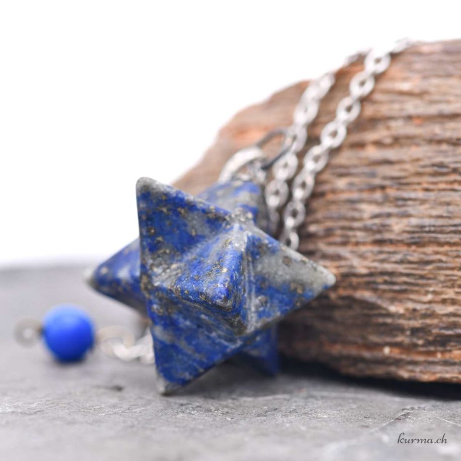 Pendule Lapis-Lazuli - Merkaba 8 pointes - N°15967 • Kurma.ch