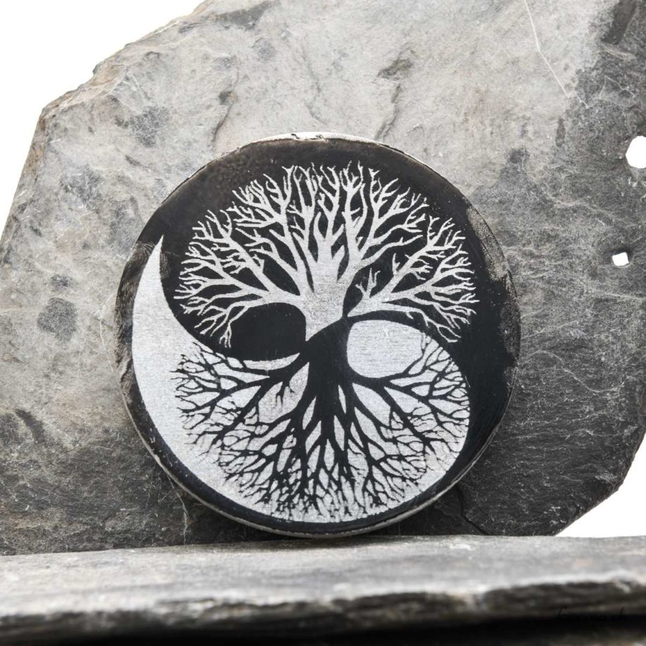 Seleniet Theelichthouder Yin & Yang Perzikkleurig Wit ±10cm