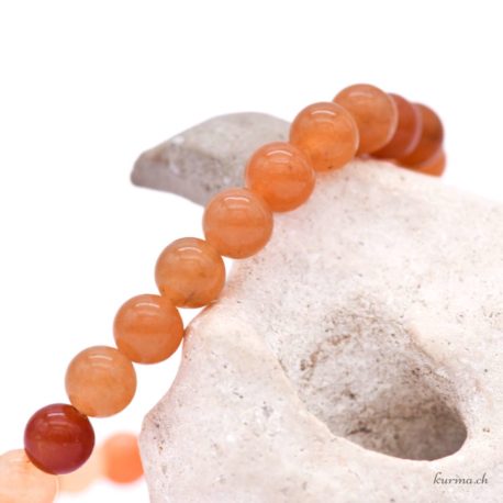 Acheter Bracelet Aventurine Orange perles 6mm - N°16090-3 dans la boutique en ligne Kûrma. Spécialisé dans des pierres de qualité directement importer depuis les artisans lapidaires.