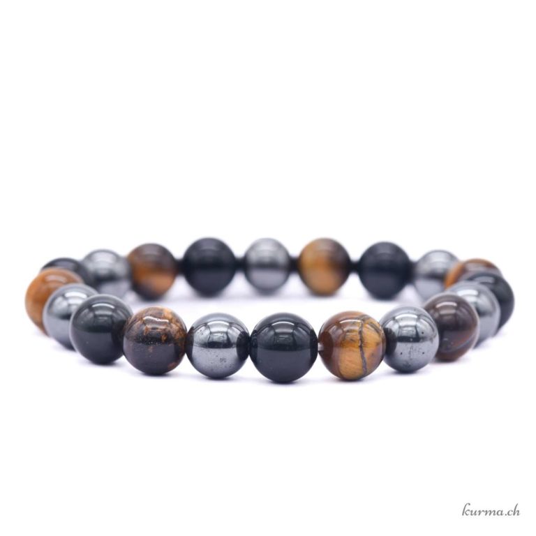 Bracelet magnétique œil de tigre perles en pierre hématite Couple soins