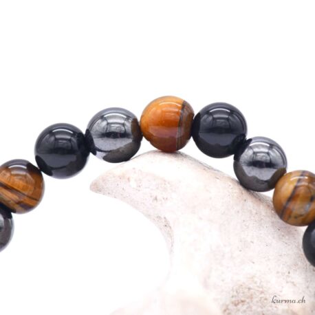 Acheter Bracelet Protection Obsidienne Noire, Hematite, Oeil de Tigre perles 8mm - N°16113-1 dans la boutique en ligne Kûrma. Spécialisé dans des pierres de qualité directement importer depuis les artisans lapidaires.