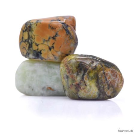Acheter Pierre roulée Opale Dendritique 'Opale Mousse' M - N°15199.5-1 dans la boutique en ligne Kûrma. Spécialisé dans des pierres de qualité directement importer depuis les artisans lapidaires.