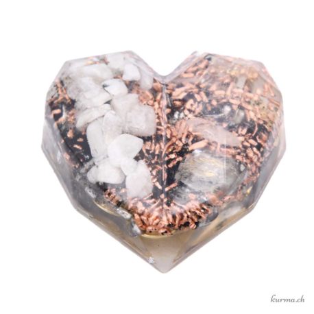 Acheter Orgonite Coeur Facette 6cm Résine naturelle - N°16676-2 dans la boutique en ligne Kûrma. Magasin suisse d'orgonite artisanale de qualité.