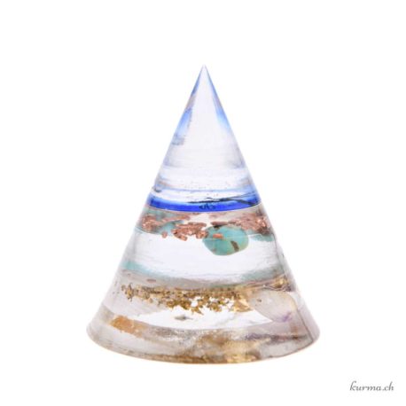 Acheter Orgonite Pyramide ronde 6cm Résine naturelle - N°12957.3-1 dans la boutique en ligne Kûrma. Magasin suisse d'orgonite artisanale de qualité.