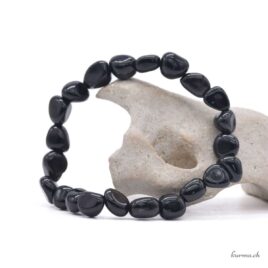 Bracelet Obsidienne larmes d’Apache nuggets 10x12mm – N°17011