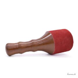 Maillet en bois et cuir – Chamois rouge rond – 10cm – N°16976