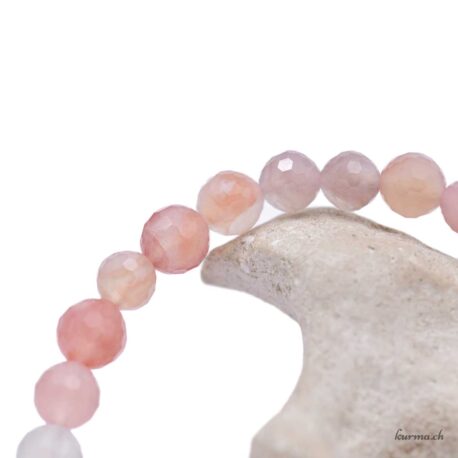 Bracelet Agate du Botswana abricot rose 6-6.5mm Facettes - N°17067.170-2 disponible en ligne et dans la boutique Kûrma.