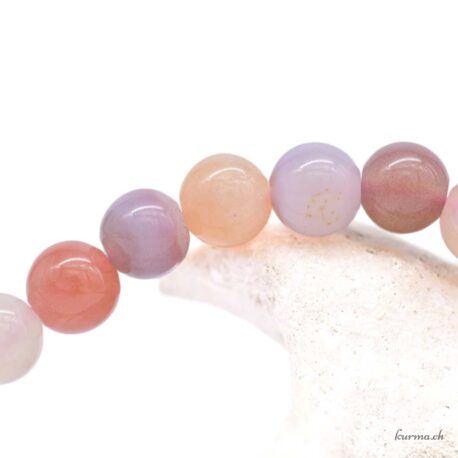 Bracelet Agate du Botswana abricot rose 7mm - N°17068.170-2 disponible en ligne et dans la boutique Kûrma.