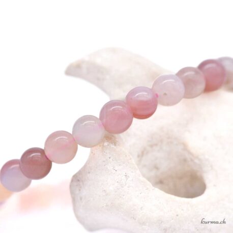 Bracelet Agate du Botswana abricot rose 7mm - N°17068.170-3 disponible en ligne et dans la boutique Kûrma.