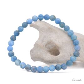 Bracelet Apatite bleue mate 6mm