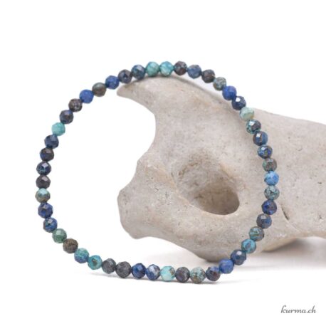 Bracelet Chrysocolle 4mm Facette - N°17123.160-1 disponible en ligne et dans la boutique Kûrma.