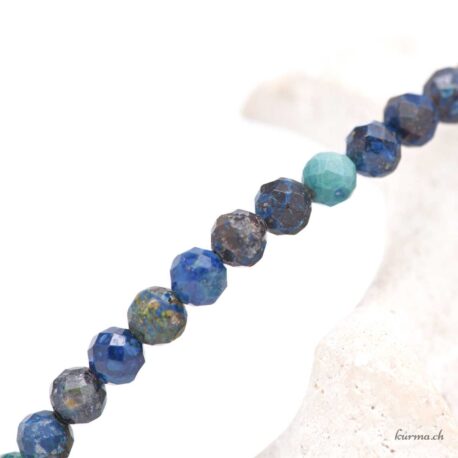 Bracelet Chrysocolle 4mm Facette - N°17123.160-3 disponible en ligne et dans la boutique Kûrma.