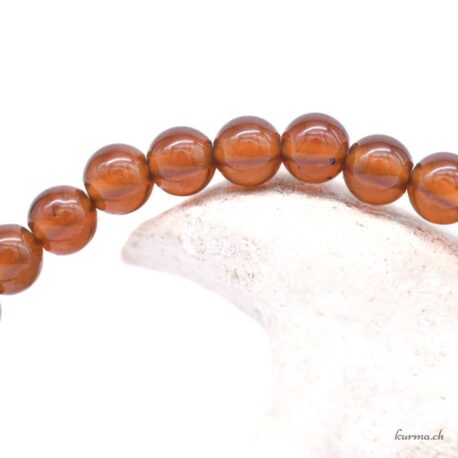 Bracelet Grenat Hessonite 5mm - N°17168.170-2 disponible en ligne et dans la boutique Kûrma.